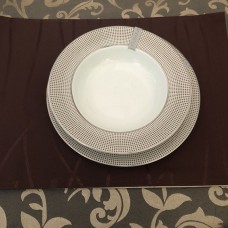 SONATA CHOCOLATE COLOUR FABRIC PLACEMATS SET OF 12